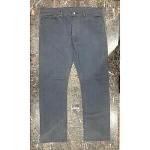 Levis 513 Slim Straight Jeans 38x32 Black Denim Dark Wash